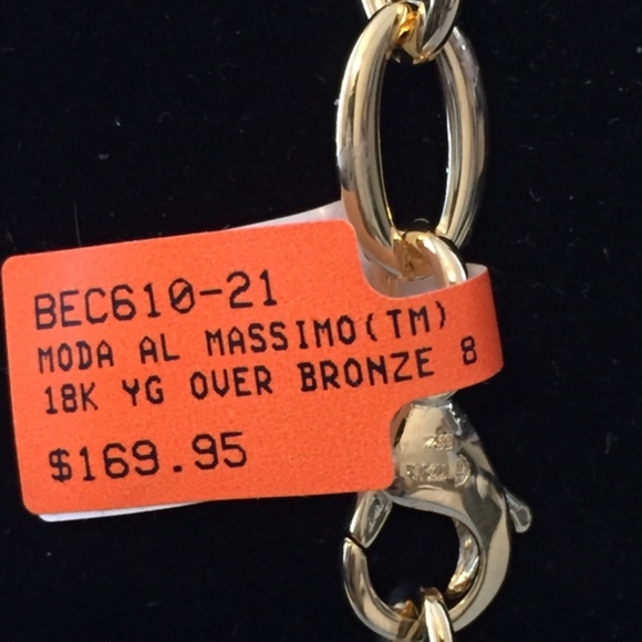 8mm OVAL LINK CHAIN NECKLACE 18K GOLD/BRONZE - Picture 4 of 4